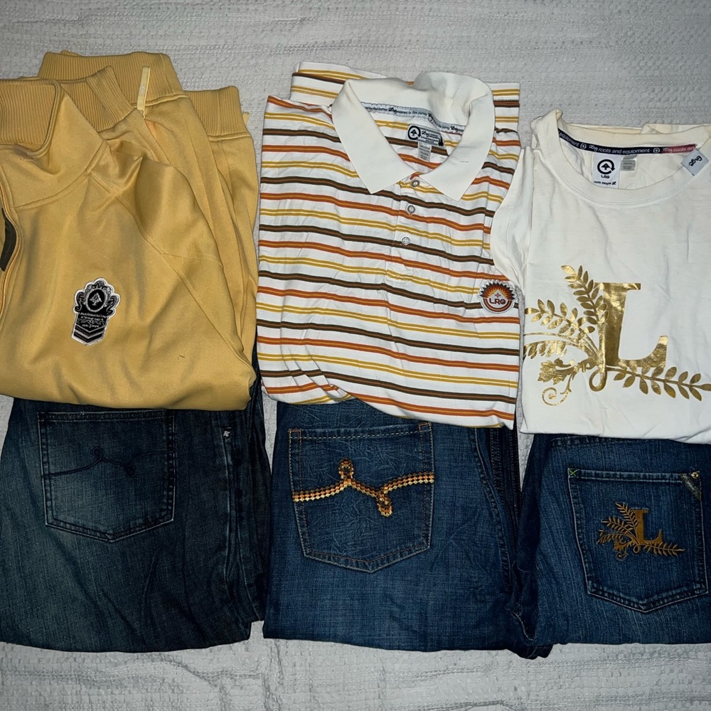 LRG(Lifted Research Group) outfits. Pants 40x32 shirts 4xl jacket 4xl